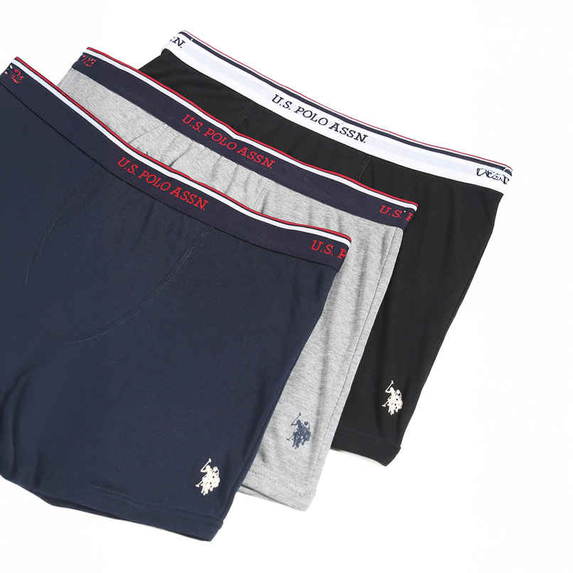 U.S. Polo Assn. | Underwear Pack of 3 | M | Trunks | I667 | Black, Grey Melange and Navy