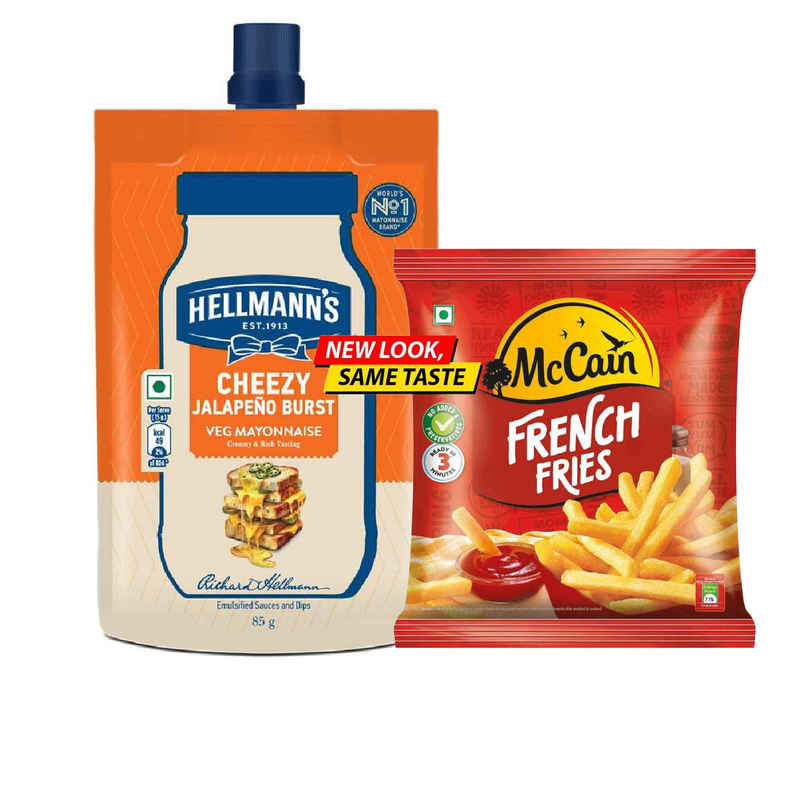 Hellmann'S Cheezy Jalapeno Burst Mayo (85g) & Mccain French Fries | Crispy & Ready To Cook (420g) Combo