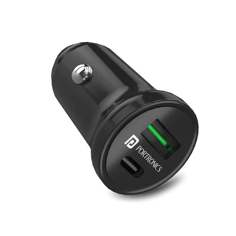 Portronics Car Power Mini Car Charger With Rapid Charge + Pd Output Portronics Car Power Mini Car Charger With Rapid Charge + Pd Output