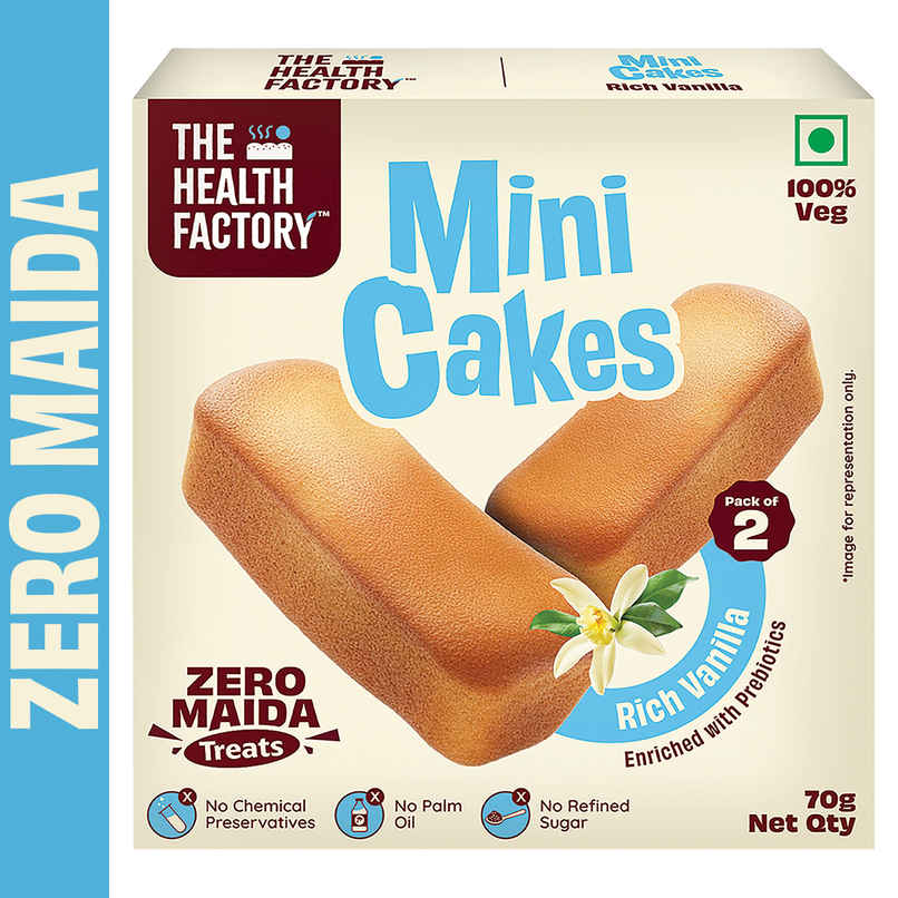 The Health Factory Mini Cakes- Rich Vanilla | Zero Maida