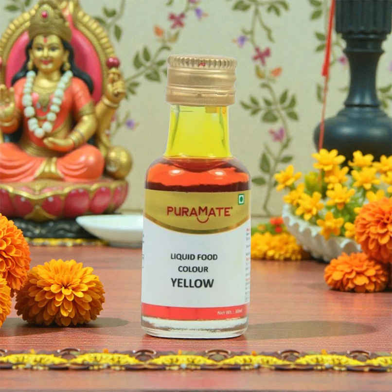 Puramate Liquid Food Colour| Yellow | Baking Ingredient