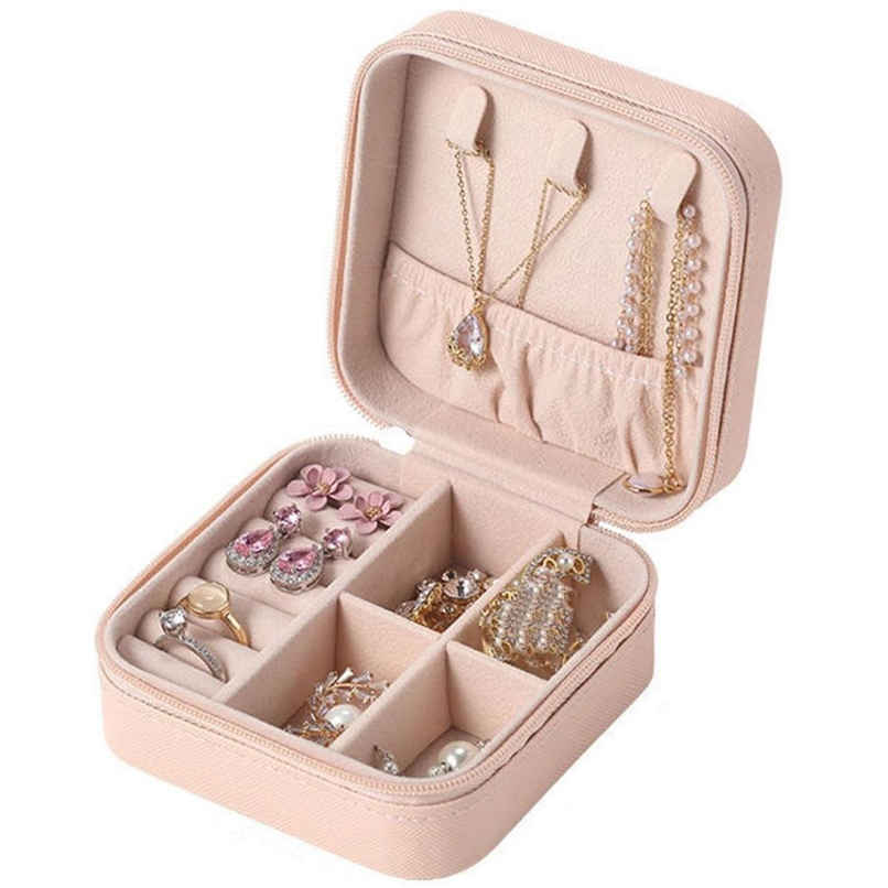 YouBella Jewellery Organiser PU Leather Zipper Portable Storage Box Case (Style 1) - Pink YouBella Jewellery Organiser PU Leather Zipper Portable Storage Box Case (Style 1) - Pink