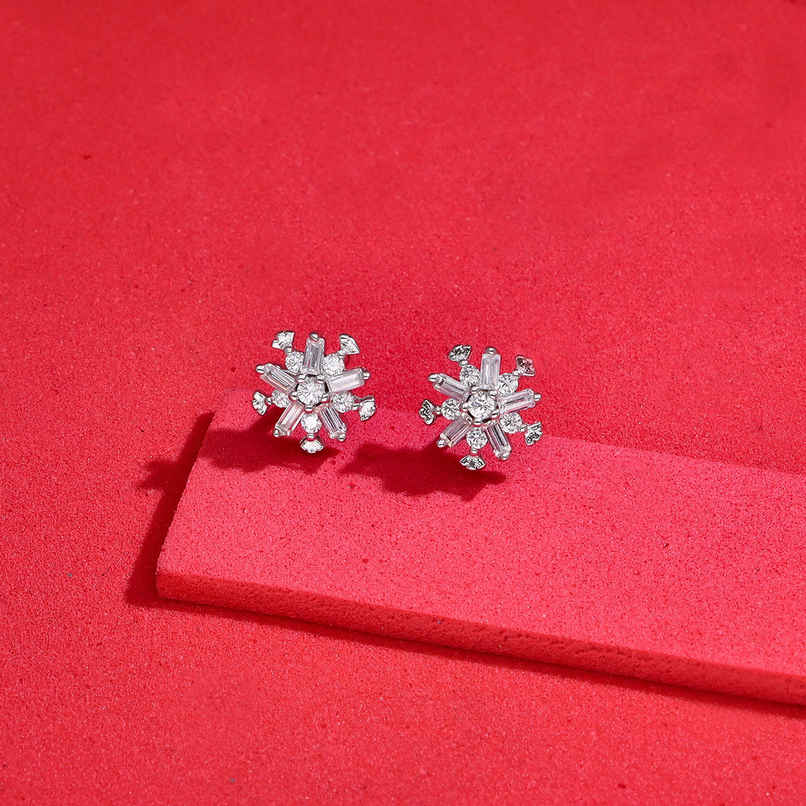 Kai Jewel Silver Snowflake Stud Earrings | ERSD784-S-NA