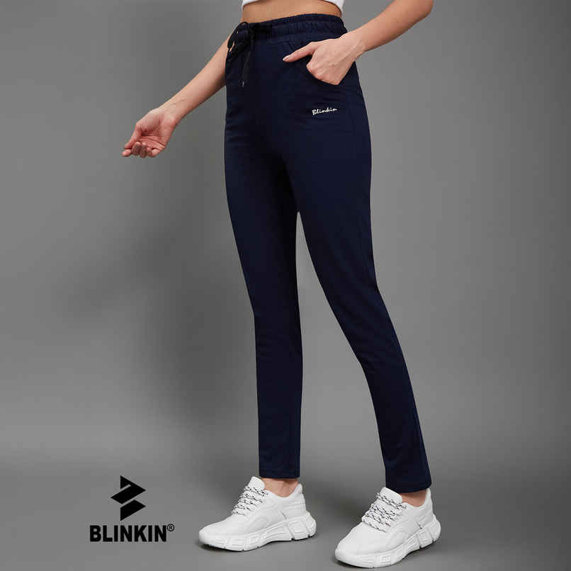 Blinkin Women's Cotton Pyjamas & Track Pants with Side Pockets | Navy - XL