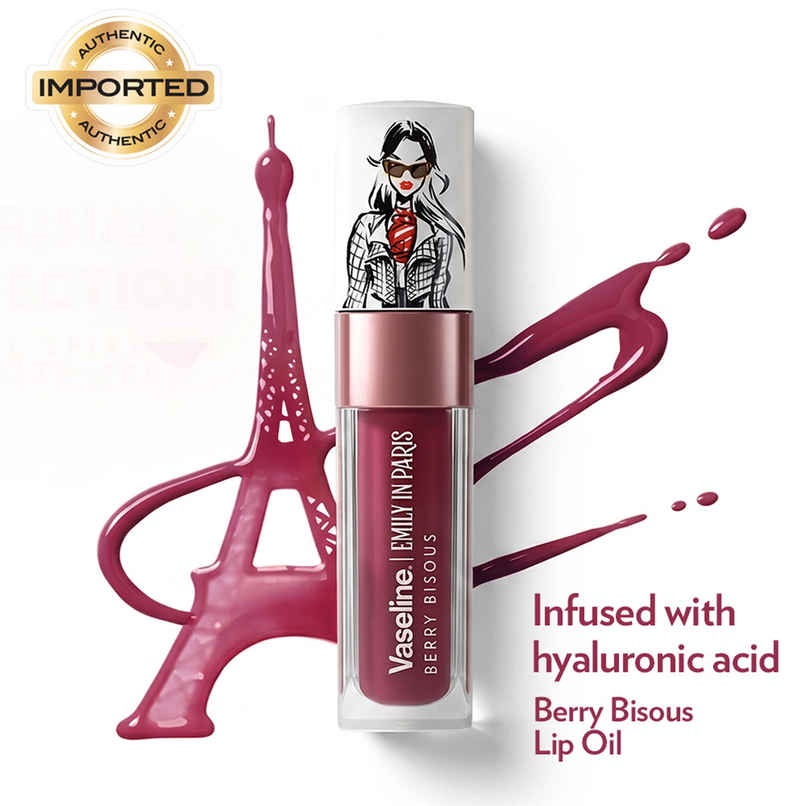 Vaseline Emily In Paris Berry Bisous Lip Oil With Hyaluronic Acid & 24H Moisturisation Vaseline Emily In Paris Berry Bisous Lip Oil With Hyaluronic Acid & 24H Moisturisation