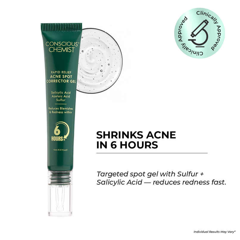 Conscious Chemist Rapid Relief Acne Spot Corrector Gel with Salicylic & Azelaic Acid for Clear Skin