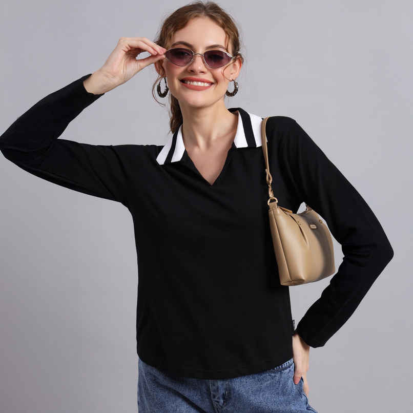 The Dry State Women's Black T-shirts WTSH | 1565A | M