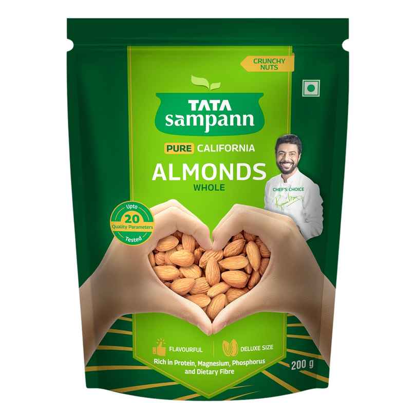 Tata Sampann Totally Pure California Almonds/Badam Giri | Whole Premium Quality