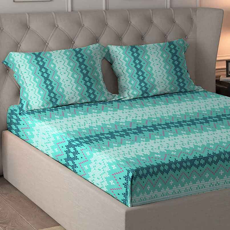 Home Elegance Microfiber Bedsheet Set | Queen Size Double Bed sheet | 2 Pillow Covers | Pixels
