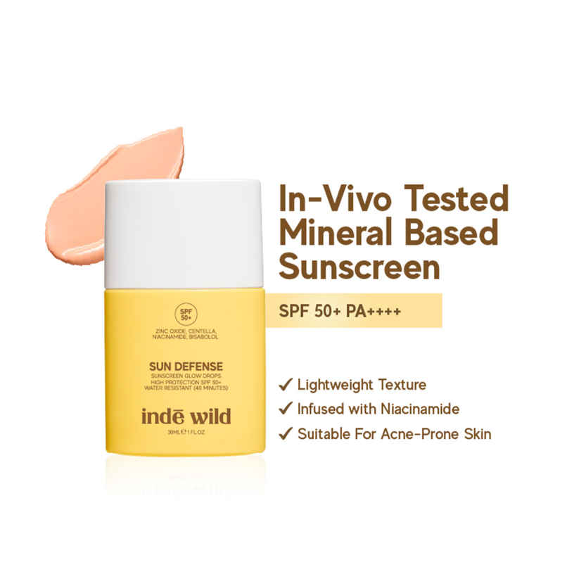 inde wild Sun Defense Mineral Sunscreen SPF 50+ Glow Drops PA++++ inde wild Sun Defense Mineral Sunscreen SPF 50+ Glow Drops PA++++