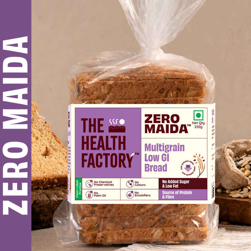 The Health Factory Multigrain Low GI Bread | Zero Maida | No Added Sugar | Whole Wheat Bread