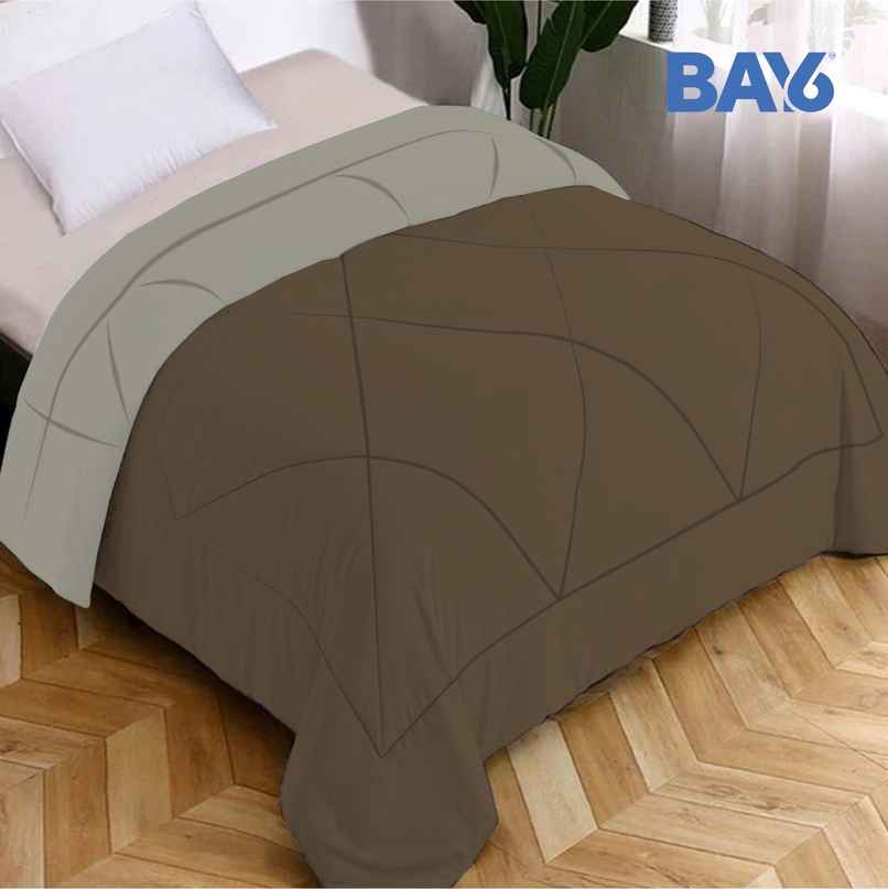 BAY6 Microfibre Double Bed Comforter - Multicolour | 210 x 220 cm - Beige/Brown
