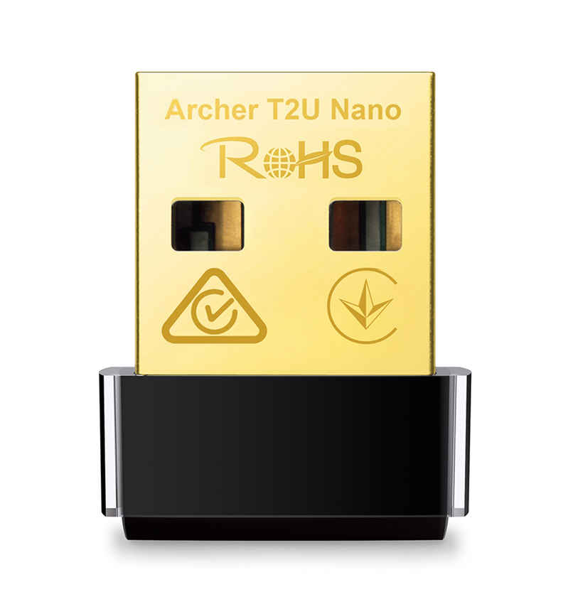 Tp-Link Archer T2U Nano Ac600 2.4Ghz And 5Ghz Dual Band Nano Wireless USB Adapter - Black