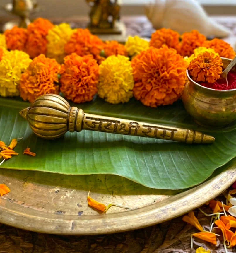 Pure Brass Jai Shri Ram Gada | 3.5 Inch | 70 g | ServDharm Pure Brass Jai Shri Ram Gada | 3.5 Inch | 70 g | ServDharm