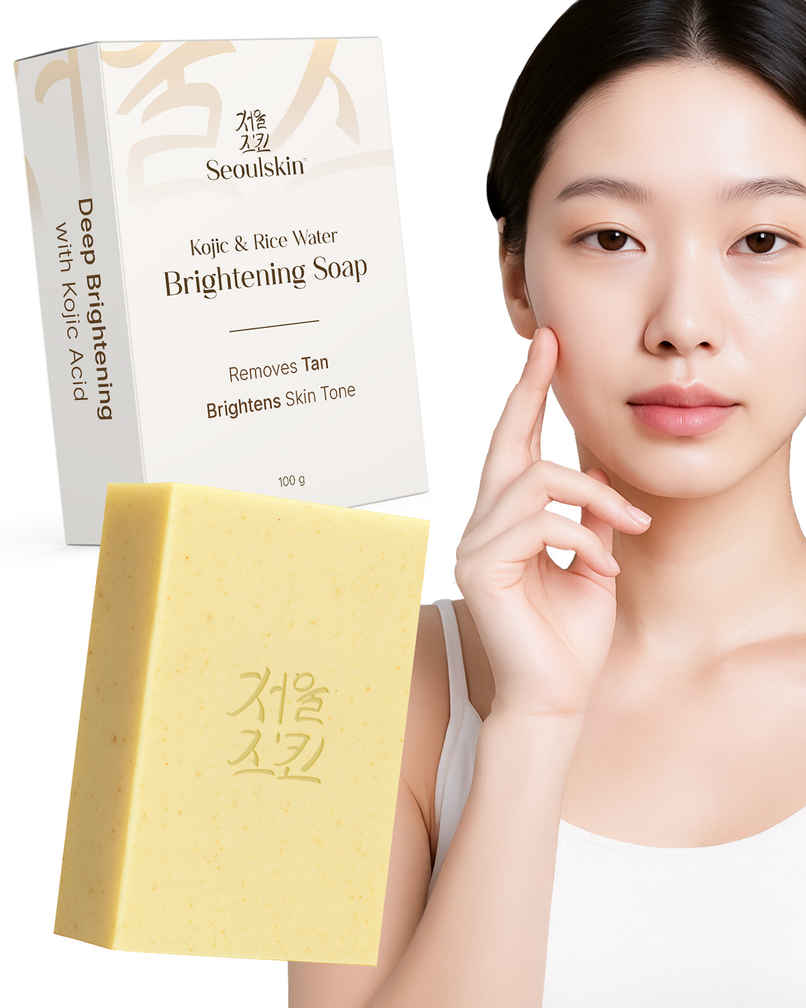 Seoulskin Kojic & Rice Soap | Brightening | Dark Spots, Tan Removal | All Skin Types Seoulskin Kojic & Rice Soap | Brightening | Dark Spots, Tan Removal | All Skin Types