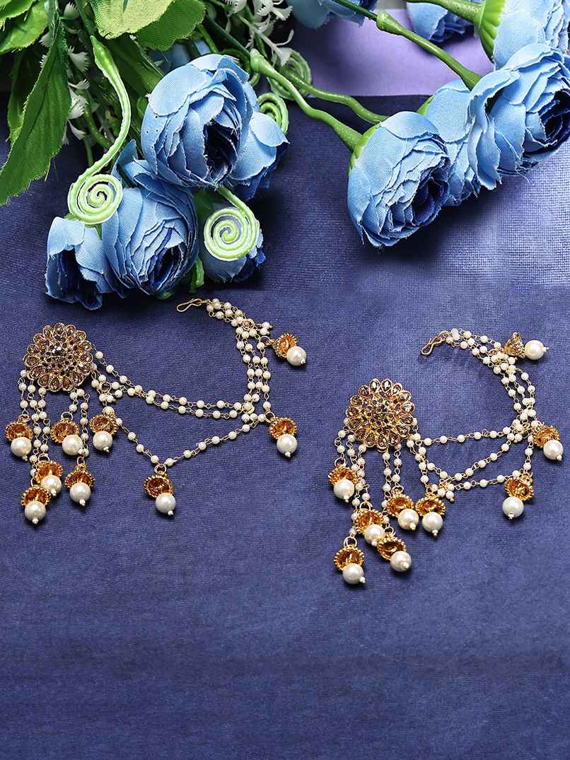 Sukkhi Glorious Gold Plated Bahubali Inspired Long Chain Jhumki Earrings For Women