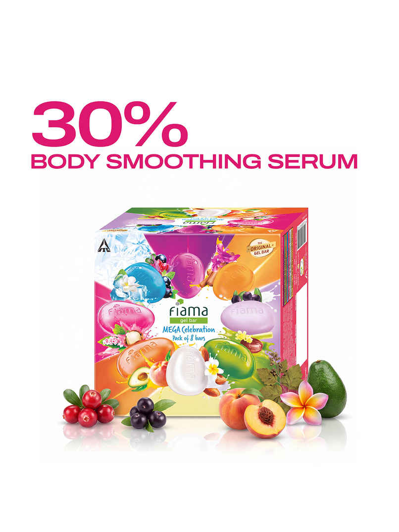 Fiama Gel Bathing Bar Mega Celebration Pack, With 8 Unique Gel Bars, with Skin Conditioners Fiama Gel Bathing Bar Mega Celebration Pack, With 8 Unique Gel Bars, with Skin Conditioners