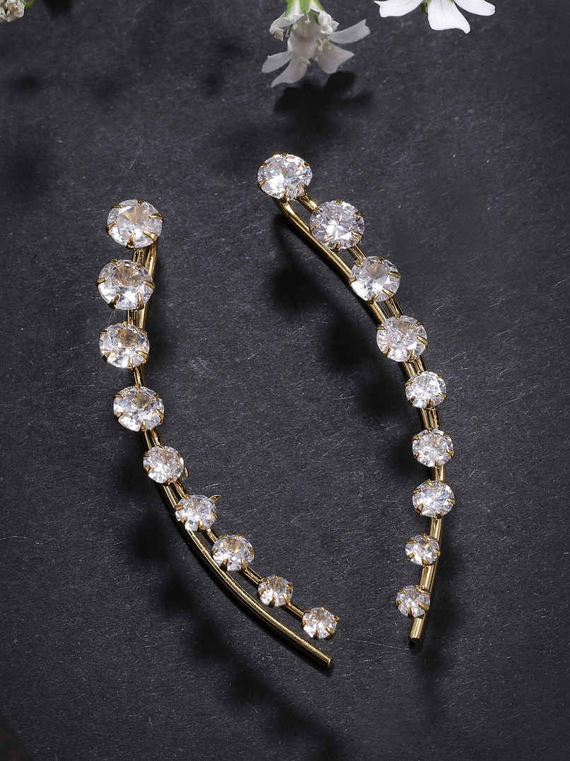 Scintillare By Sukkhi Contemporary Embellished Light Weighted Ear Cuff Earring For Women | E107240
