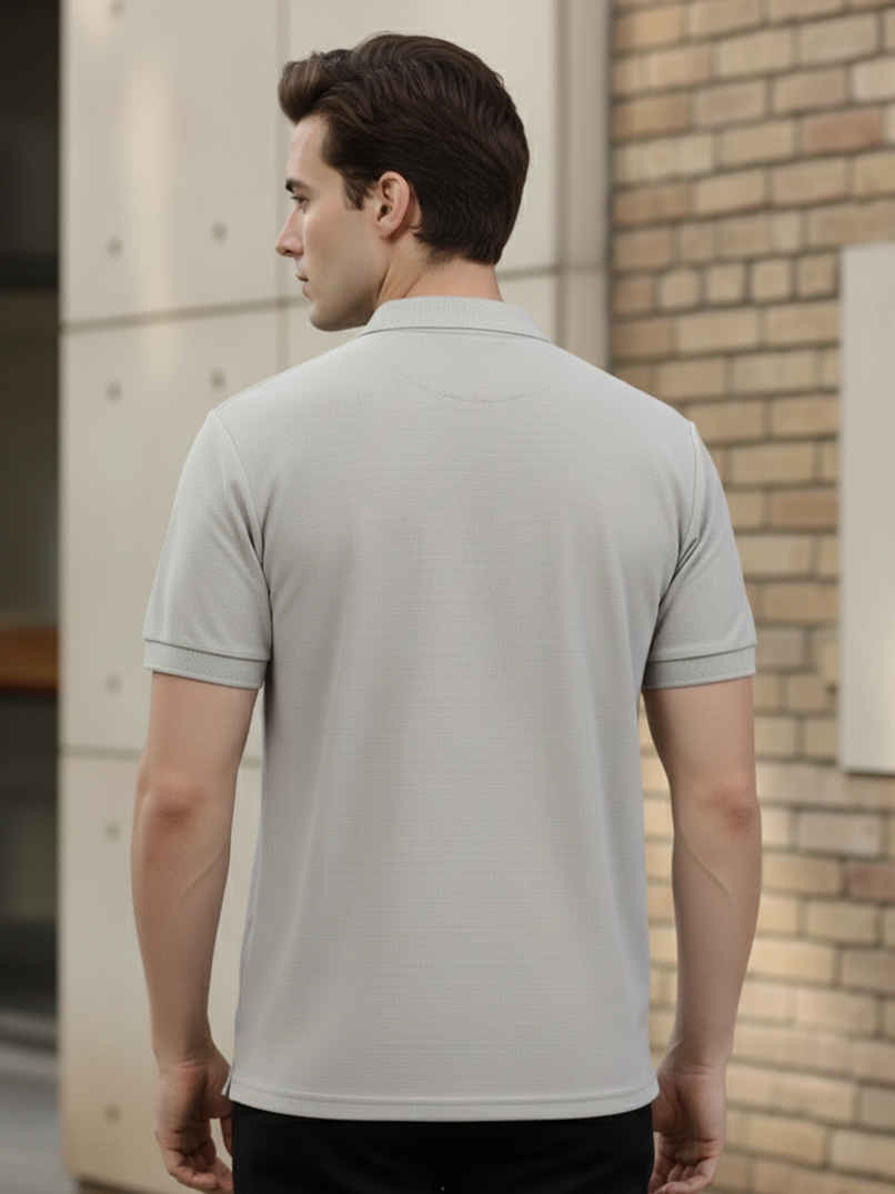 Lux Cozi Men's Cotton Polo T-Shirt, Grey Melange, 2XL
