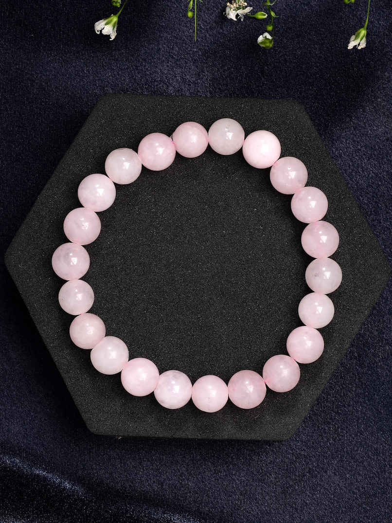 Scintillare By Sukkhi Triple Protection Natural Rose Quartz Romance Bracelet for Women & Unisex