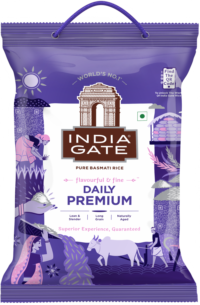 India Gate Flavourful and Fine Daily Premium Basmati Rice | Long and Slender Grains