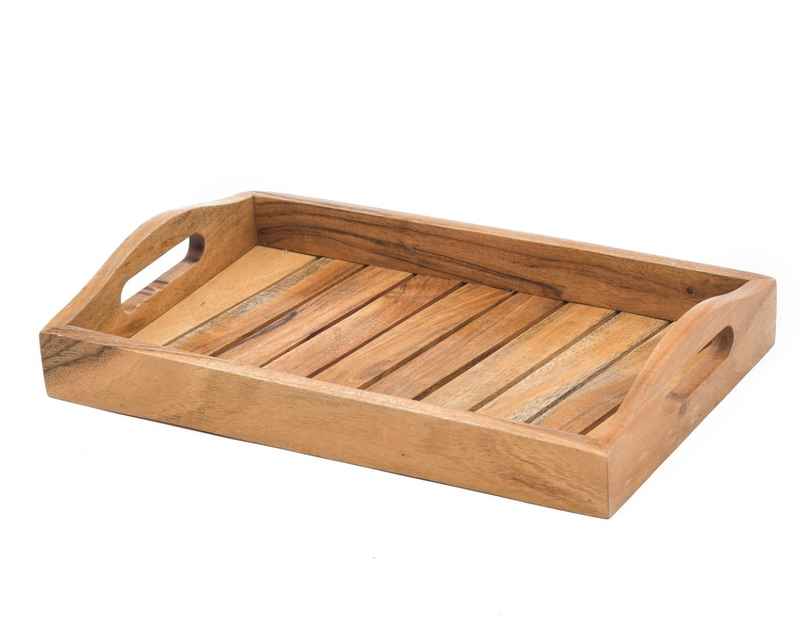 Sanjeev Kapoor by Oggn Wooden Ovel Taper Tray 12x8