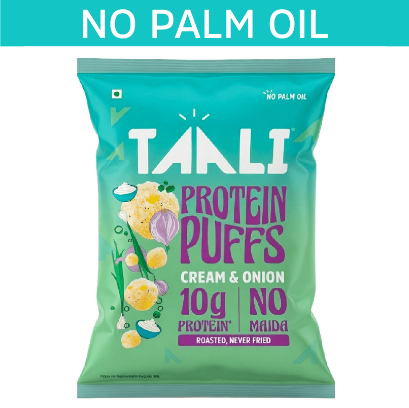 Taali Protein Puffs - Cream & Onion, Roasted, Corn & Jowar Puff, No Maida Taali Protein Puffs - Cream & Onion, Roasted, Corn & Jowar Puff, No Maida