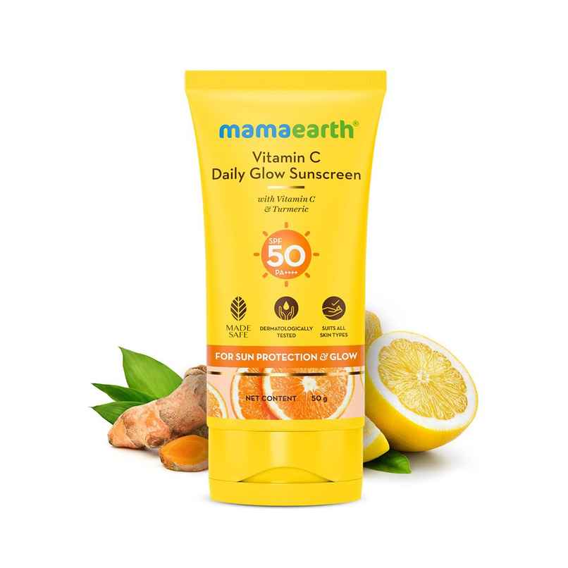 Mamaearth Vitamin C Daily Glow Sunscreen SPF 50 PA+++ for Tan Protection