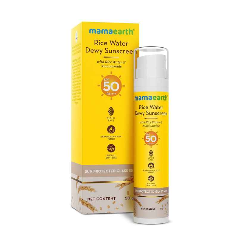 Mamaearth Rice Water Dewy Sunscreen for Tan Protection