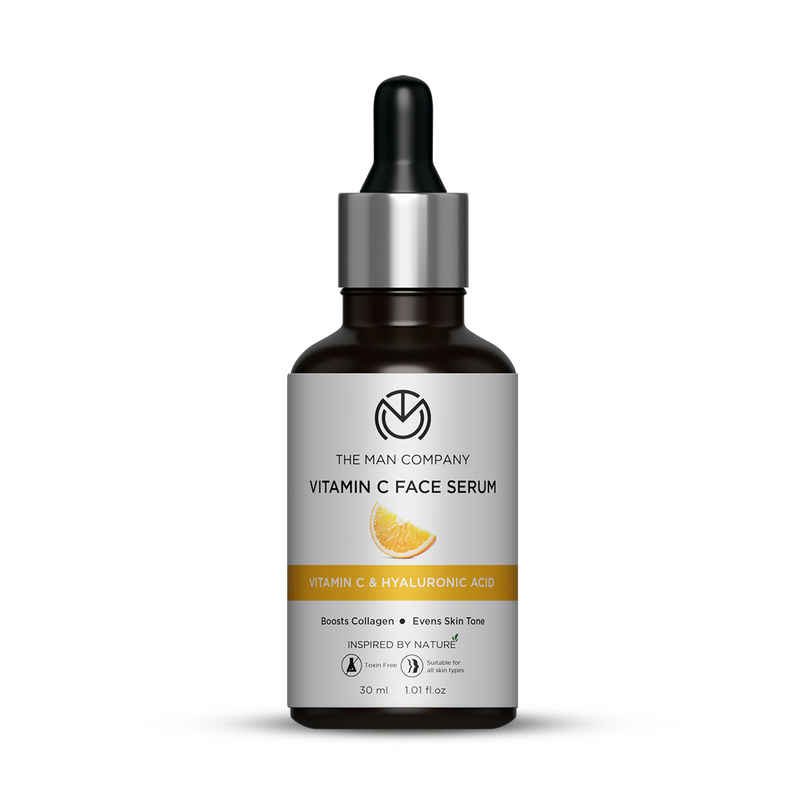 The Man Company Vitamin C Face Serum | With Hyaluronic acid| Evens skin tone & boosts collagen | For all skin types The Man Company Vitamin C Face Serum | With Hyaluronic acid| Evens skin tone & boosts collagen | For all skin types