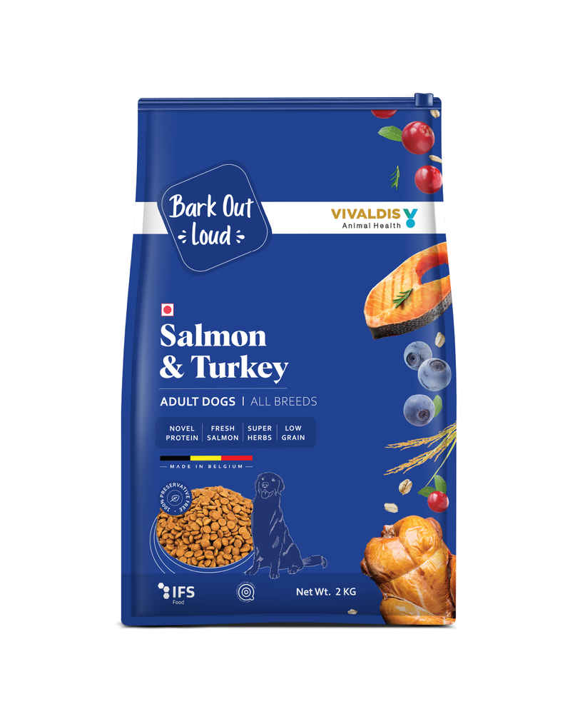 Bark Out Loud Salmon & Turkey Fish Dog Food | Medium/Large Breed | Naturally Hypoallergenic
