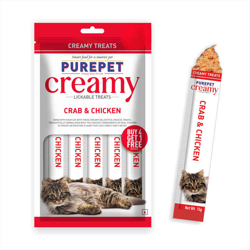 Purepet Crab and Chicken Creamy Lickable Cat Treats