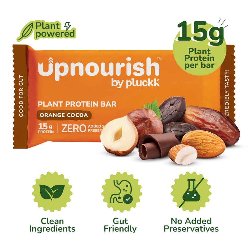 Pluckk Upnourish Orange Cocoa Plant Protein Bar