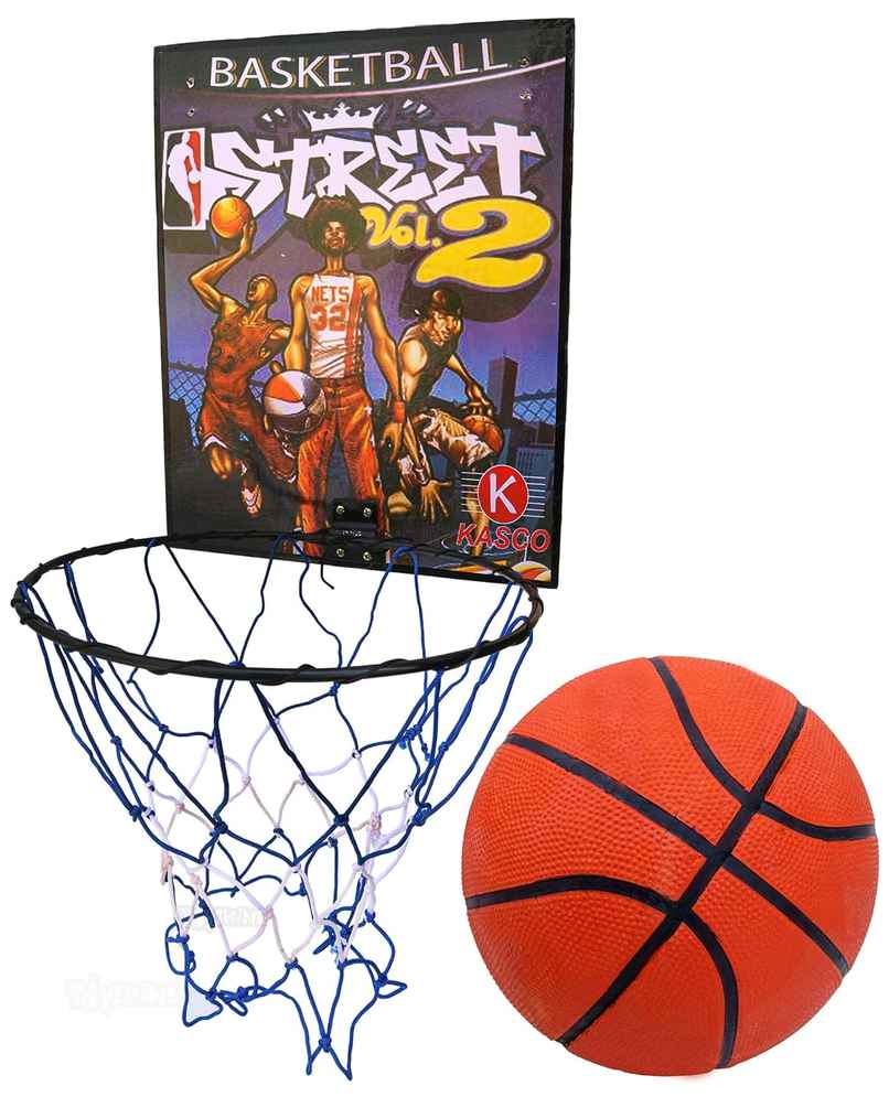 Toyshine Indoor And Wall Mountable Basketball Hoop And Nylon Net With No.5 Basketball