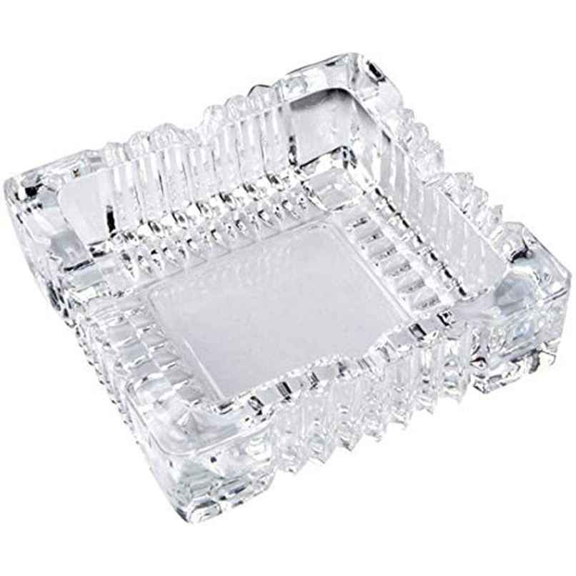 Capsicum Ash Tray Square Designer Transparent Crystal Quality Glass