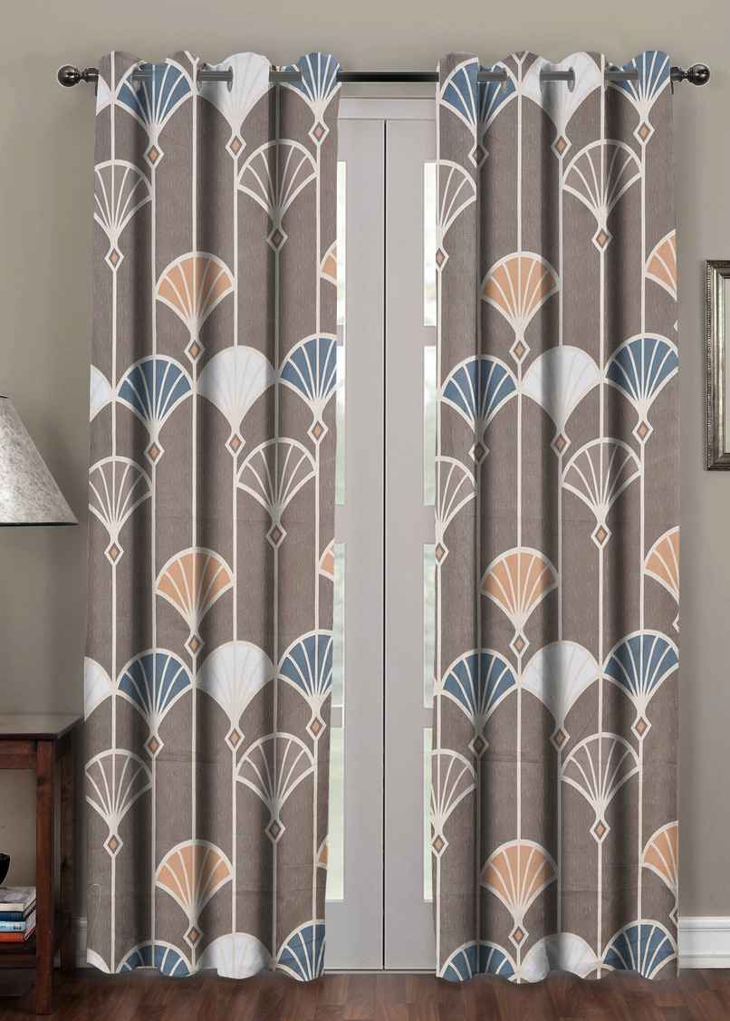 BAY6 Polyester Long Door Curtains - Set of 2 - (8x4 ft) - Multicolor