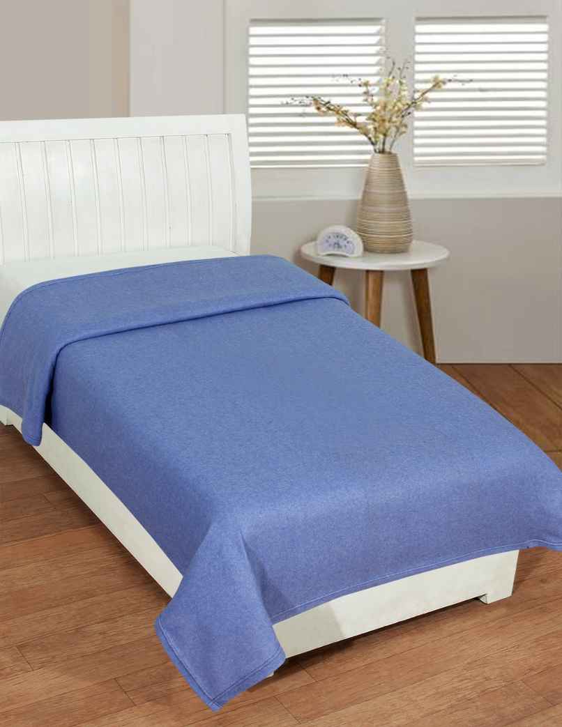 Dream Living 110 GSM Polar Single Bed Blanket | Blue - 120 cm x 220 cm