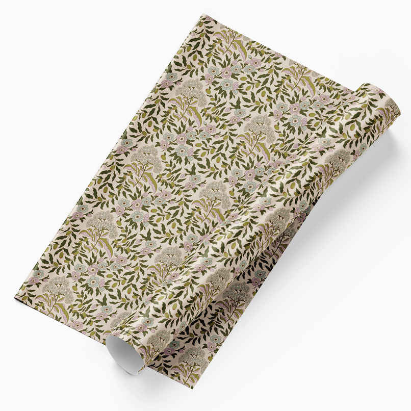 Tiger Notes Gift Wrap Botanical Garden Beige