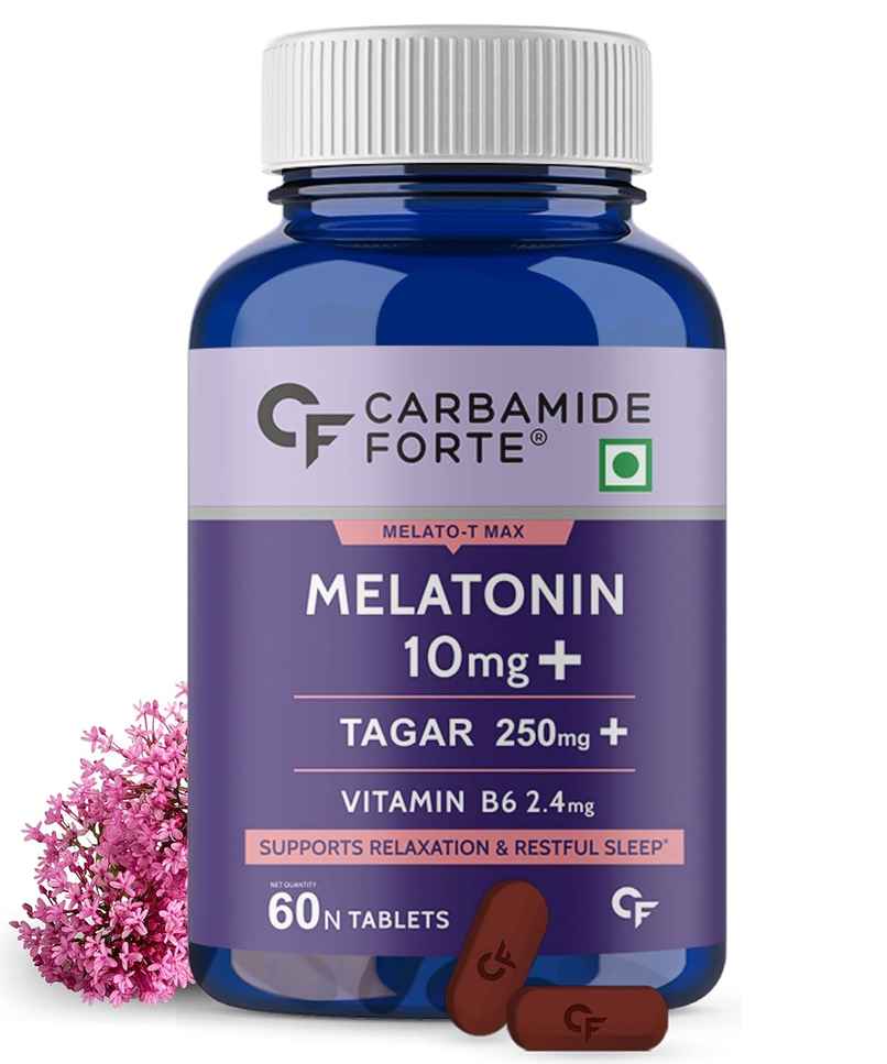 Carbamide Forte Melatonin 10 mg Sleeping Pills with Tagar 250 mg 60 Veg Tablets.