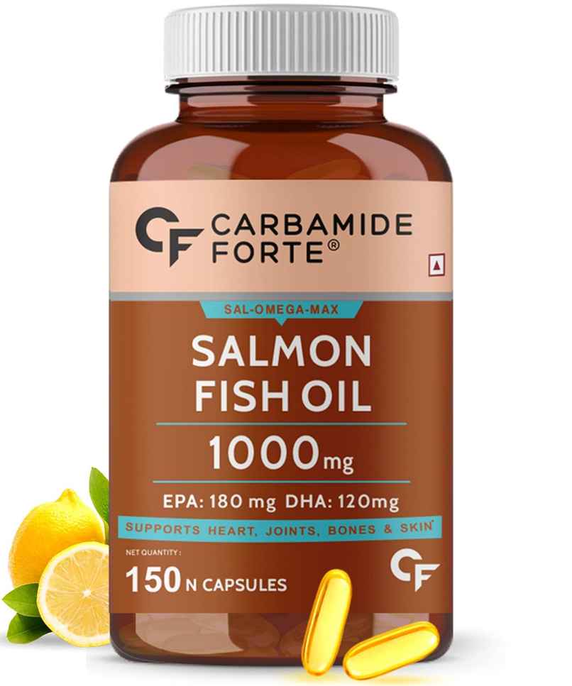 Carbamide Forte Salmon Fish Oil Omega 3 Capsule 1000 mg - Pack of 150 Softgel Capsules Carbamide Forte Salmon Fish Oil Omega 3 Capsule 1000 mg - Pack of 150 Softgel Capsules