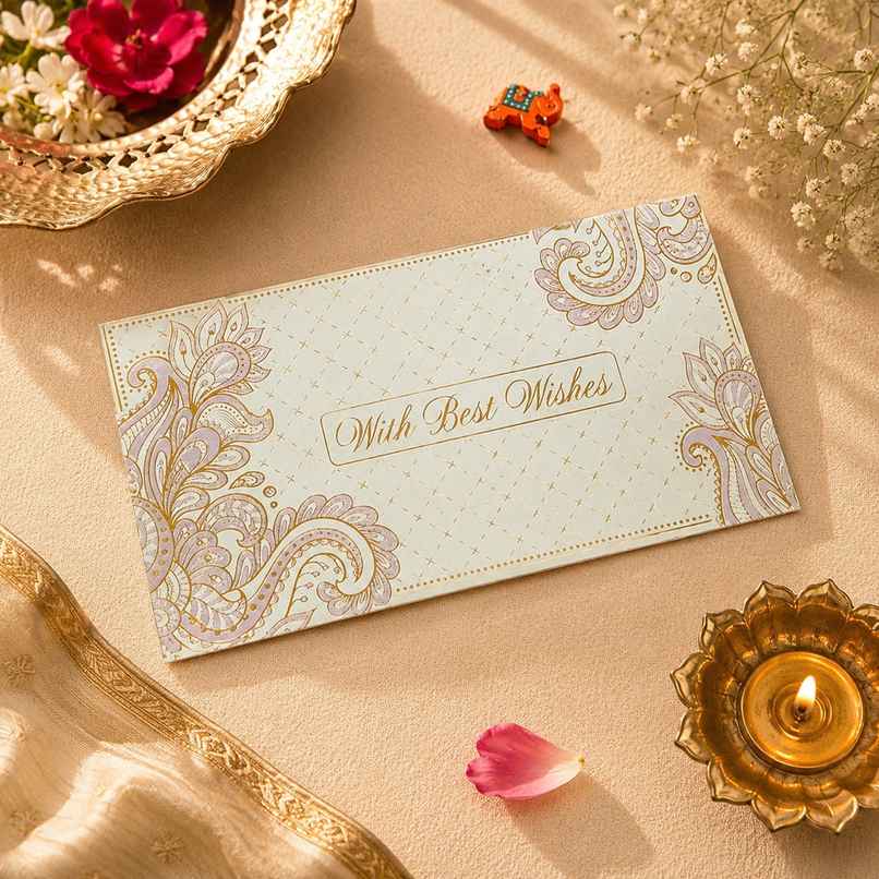 Archies Mint Floral Shagun Envelope