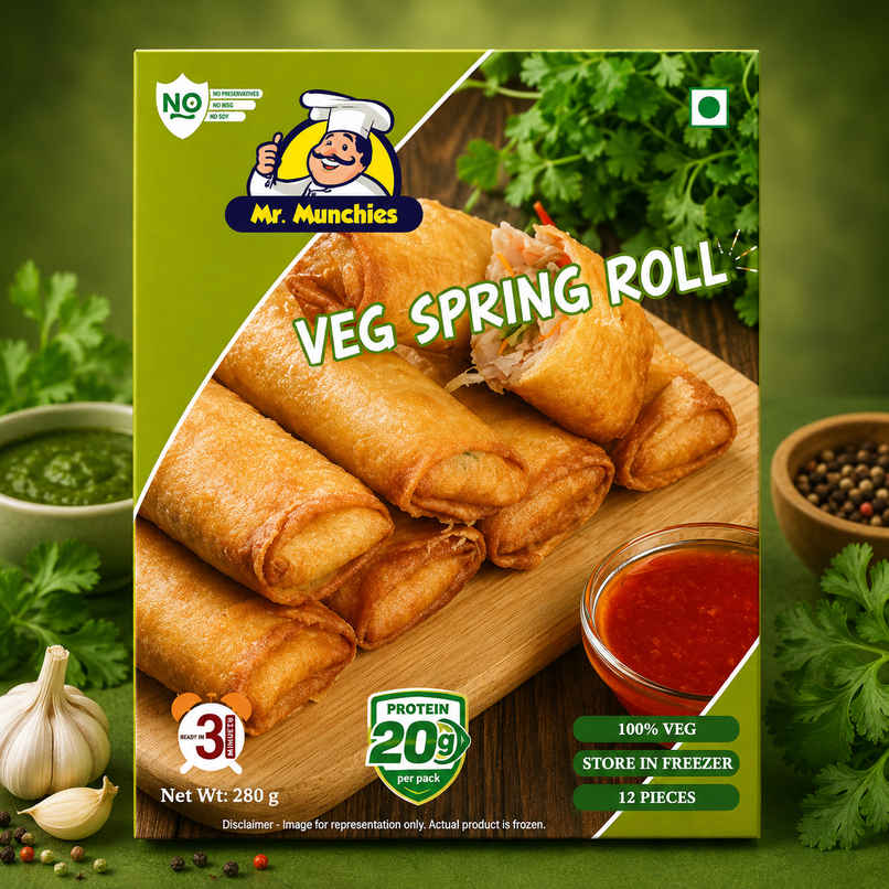 Mr. Munchies Veg Spring Roll | Crispy Snack