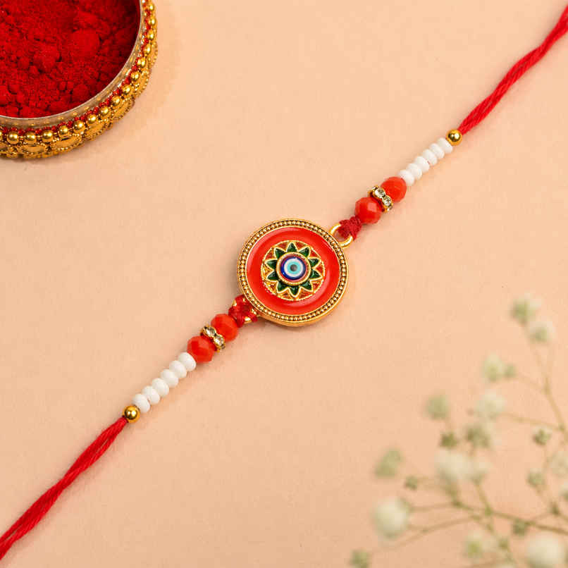 Round Evil Eye Meenakari Rakhi | Pack of 1 | Bandhan Round Evil Eye Meenakari Rakhi | Pack of 1 | Bandhan