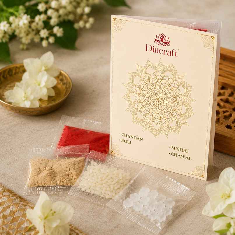 Roli Chawal Chandan Mishri | Rakhi Tilak Set | Return Gift | DiaCraft