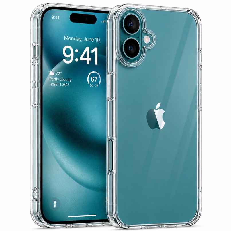 ExpressB iPhone 16 Case Cover Anti-Scratch Camera Protect Pc+TPU Transparent - Clear ExpressB iPhone 16 Case Cover Anti-Scratch Camera Protect Pc+TPU Transparent - Clear