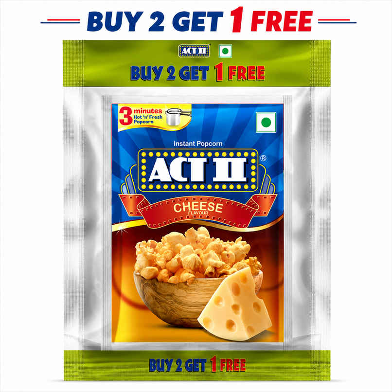 Act II Instant Popcorn | Cheese, Buy 2 Get 1 free offer, Hot & Fresh in 3 mins