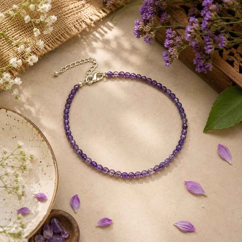 Amethyst Crystal Anklet | ServDharm