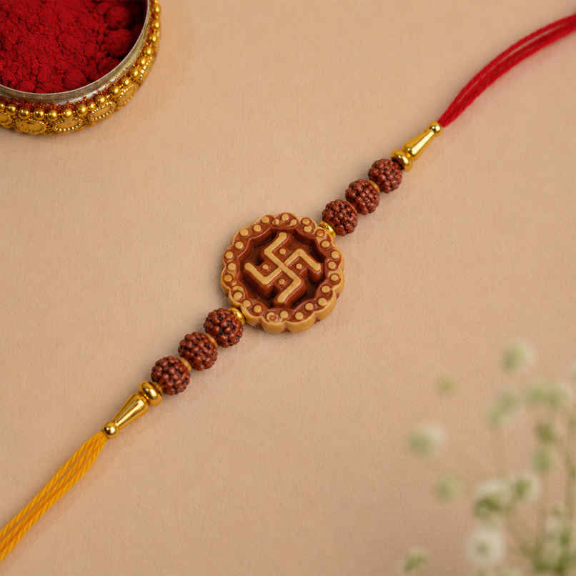 Bandhan Handmade Swastik Mauli Classic Traditional Rakhi for Brother | Religious | Pack of 1 | Bandhan