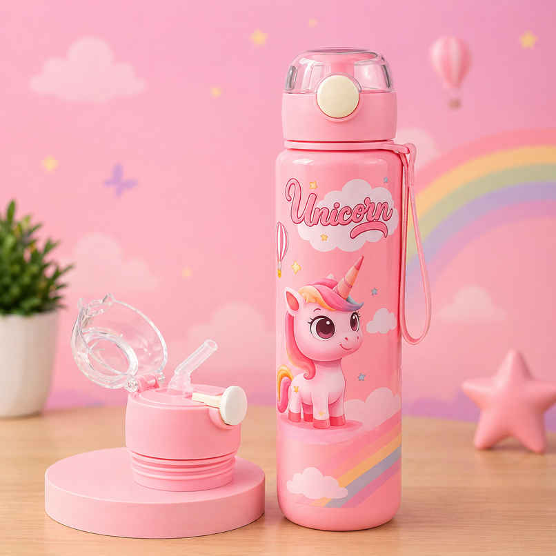 Fablue Unicorn Sipper Kids Bottle | Light Pink