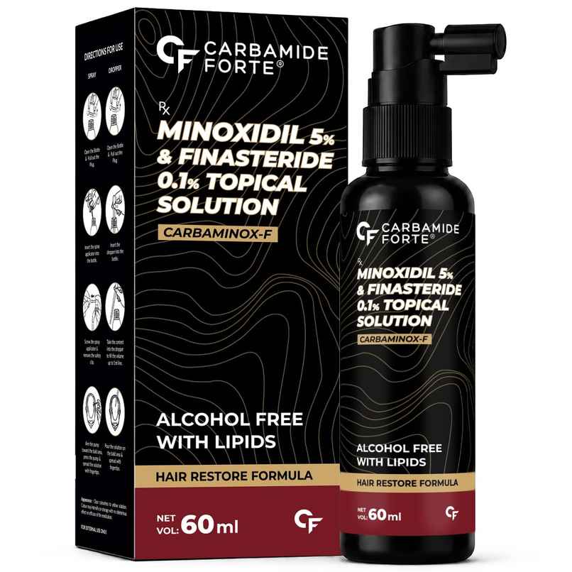 Carbamide Forte Minoxidil 5% & Finasteride 0.1% Topical Solution for Men | Spray + Dropper Carbamide Forte Minoxidil 5% & Finasteride 0.1% Topical Solution for Men | Spray + Dropper